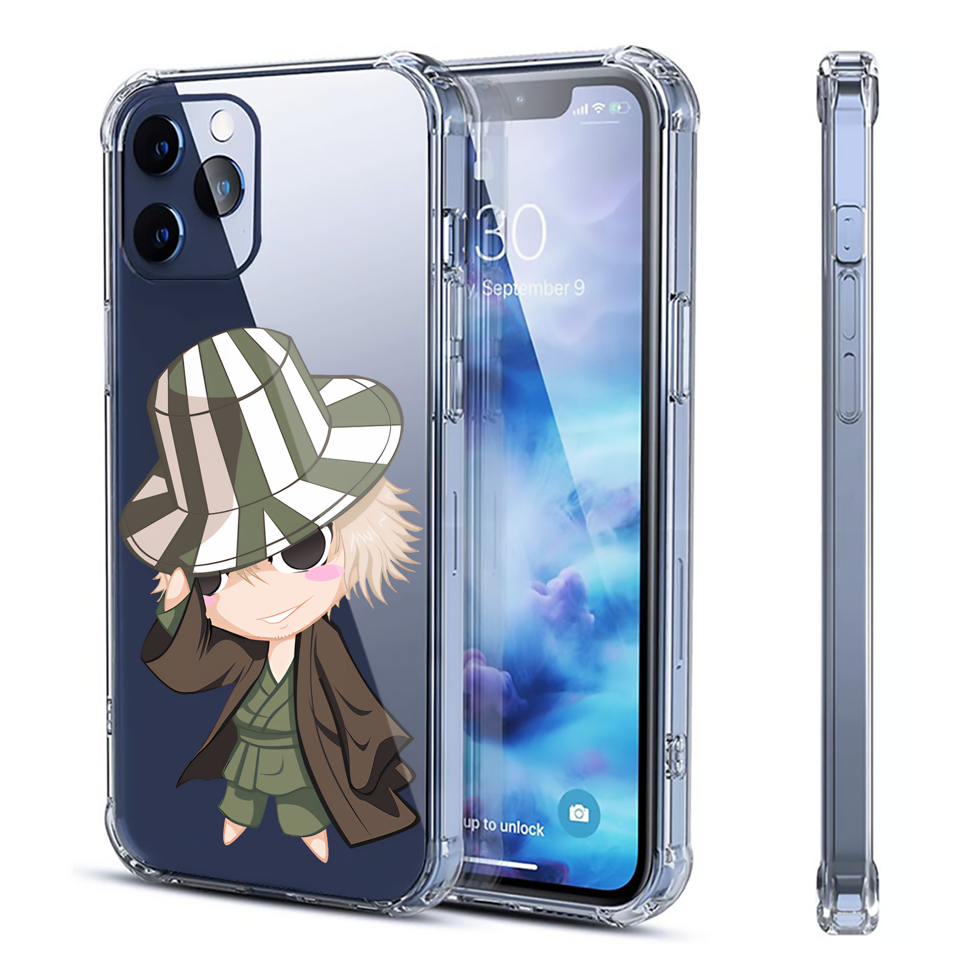 （画像用） "ブリーチ 浦原 喜助（うらはら きすけ） BLEACH Urahara Kisuke " 【iPhone 12シリーズ対応】透明スマホケース（クリアソフトケース）